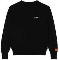 Heron Preston Black Cotton Crewneck Knit Sweatshirt HMHE006S22KNI0011001 Heron Preston Black Cotton Crewneck Knit Sweatshirt HMHE006S22KNI0011001