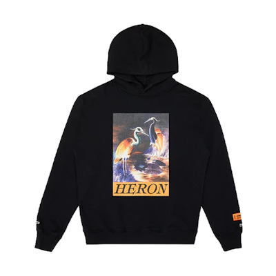 Heron Preston Black Crane Print Hoodie HMBB011F20JER0021020
