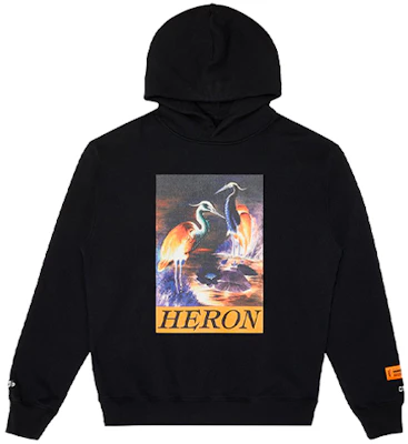 Heron Preston Black Crane Print Hoodie HMBB011F20JER0021020 Order Heron Preston Black Crane Print Hoodie HMBB011F20JER0021020