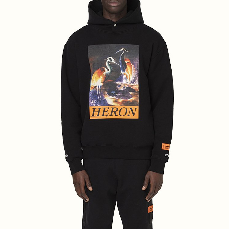 Lookbook Heron Preston Black Crane Print Hoodie HMBB011F20JER0021020