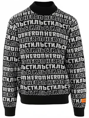Heron Preston Black Crewneck Sweatshirt with Repeat Logo HMHF001F20KNI0021001 Buy Heron Preston Black Crewneck Sweatshirt with Repeat Logo HMHF001F20KNI0021001