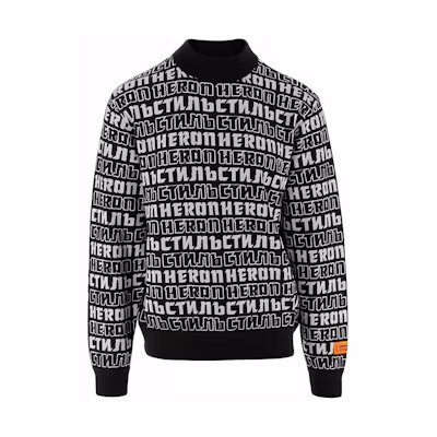 Heron Preston Black Crewneck Sweatshirt with Repeat Logo HMHF001F20KNI0021001