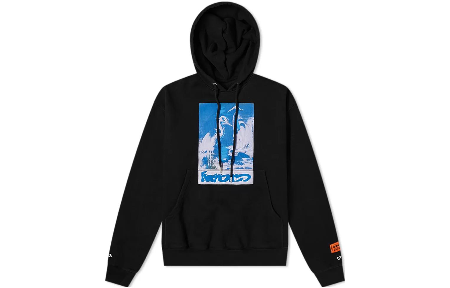 Order HERON PRESTON Hoodie Hitam Pria dengan Grafik Cetak Hewan. HMBB017S21JER0031040BLACK