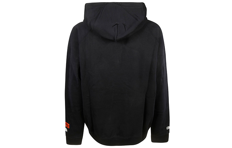 Lookbook 헤론 프레스톤 블랙 후디 래글런 슬리브 & 헤론 테이프 그래픽. HMBB001F198080030488