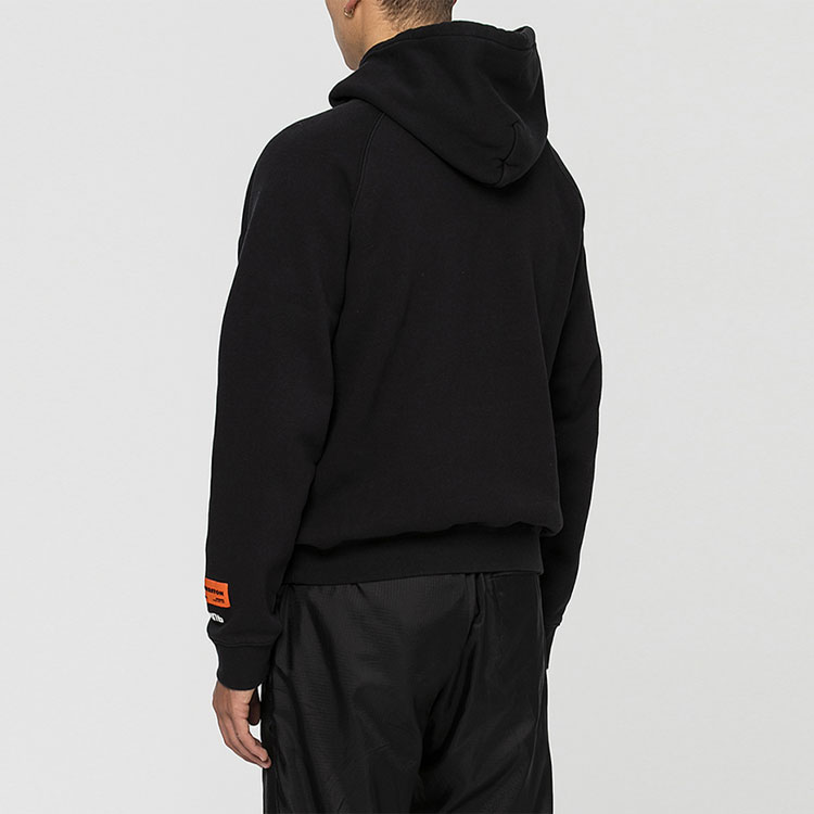 Details for 헤론 프레스톤 블랙 후디 래글런 슬리브 & 헤론 테이프 그래픽. HMBB001F198080030488