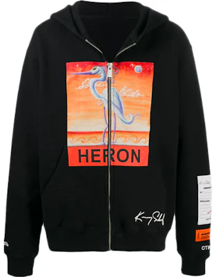 Heron Preston 黑色連帽衫 白色鷺鳥印花 HMBE004F20JER0061020 Buy Heron Preston 黑色連帽衫 白色鷺鳥印花 HMBE004F20JER0061020