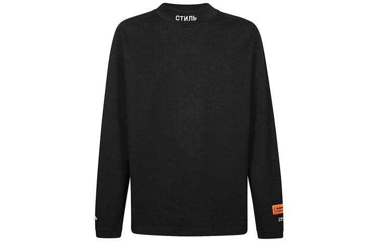 HERON PRESTON Black Logo Embroidered Crewneck Sweatshirt HMAB017F20JER0011001