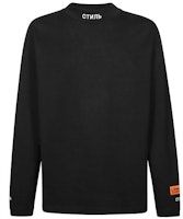 HERON PRESTON Black Logo Embroidered Crewneck Sweatshirt HMAB017F20JER0011001 HERON PRESTON Black Logo Embroidered Crewneck Sweatshirt HMAB017F20JER0011001