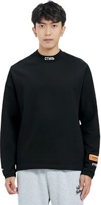 HERON PRESTON Black Logo Embroidered Crewneck Sweatshirt HMAB017F20JER0011001 1