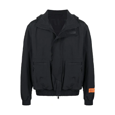 Heron Preston Black Logo Print Zipper Jacket Long Sleeve HMEA038R21FAB0011001