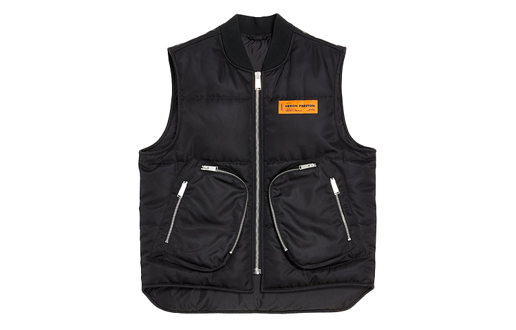 Heron Preston Black Nylon Tactical Sleeveless Vest Jacket HMEA049F20FAB0031000