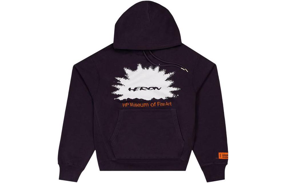 Heron Preston Black Oversized Letter Print Hoodie Sweatshirt HMBB024F23JER0053720