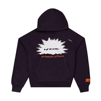 Heron Preston Black Oversized Letter Print Hoodie Sweatshirt HMBB024F23JER0053720
