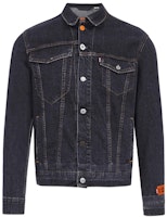 HERON PRESTON Black Patch Denim Jacket HMYE006S209260238988 HERON PRESTON Black Patch Denim Jacket HMYE006S209260238988