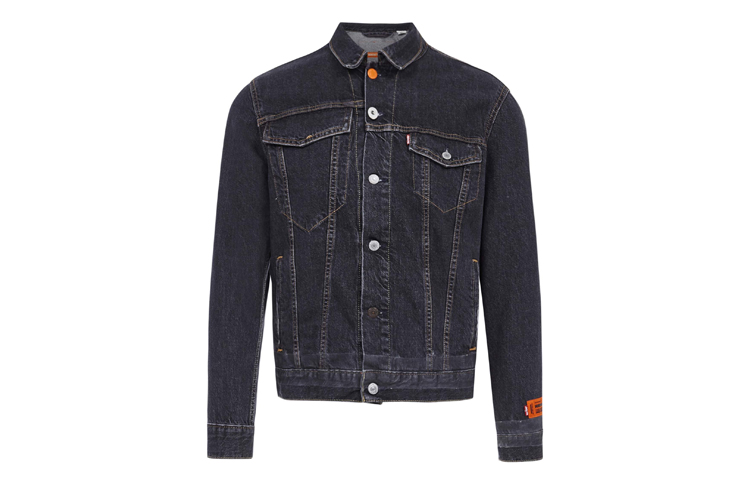 Order HERON PRESTON Jaket Denim Patch Hitam HMYE006S209260238988