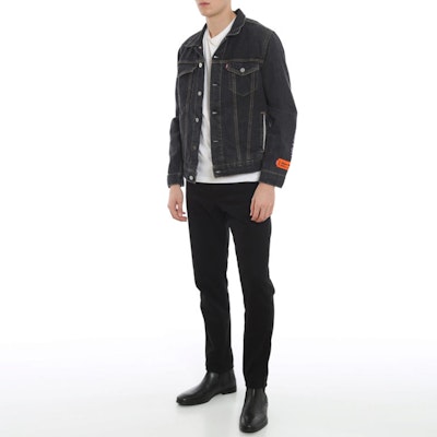 HERON PRESTON Jaket Denim Patch Hitam HMYE006S209260238988 Purchase HERON PRESTON Jaket Denim Patch Hitam HMYE006S209260238988