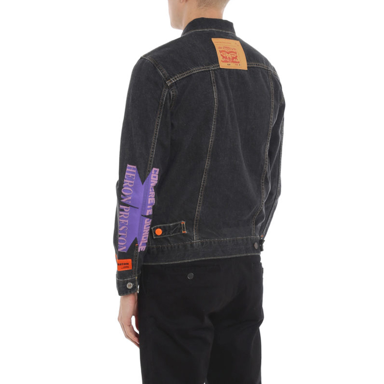 Cheap HERON PRESTON Jaket Denim Patch Hitam HMYE006S209260238988