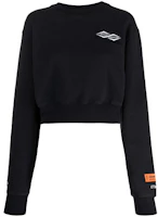 Heron Preston Black Pullover Crewneck Sweatshirt with Logo Print (Unisex) HWBA008F21JER00210011001 Heron Preston Black Pullover Crewneck Sweatshirt with Logo Print (Unisex) HWBA008F21JER00210011001