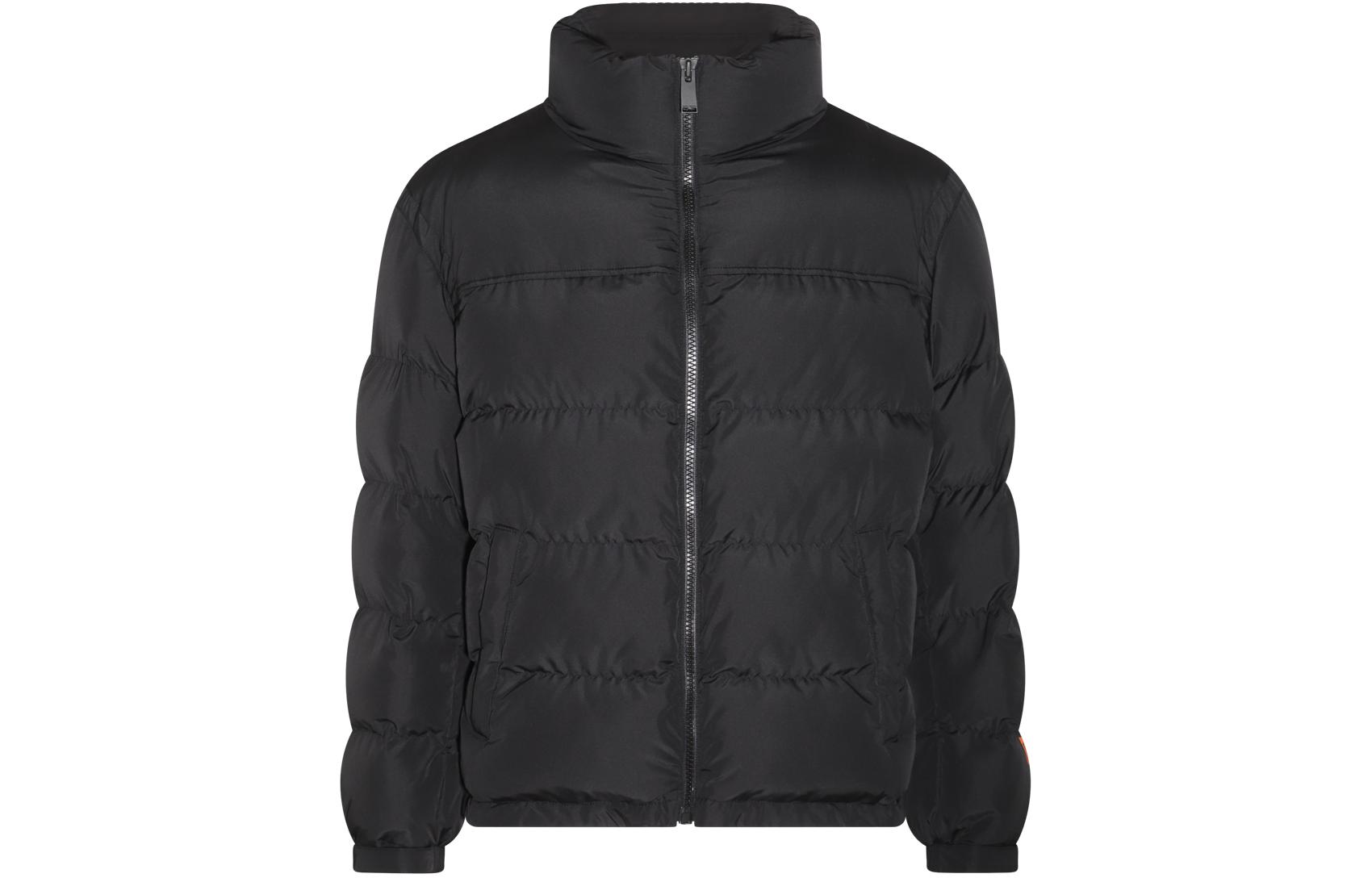 Heron Preston Black Solid Color Zip-Up Jacket with Stand Collar HMEJ001F23FAB0011000