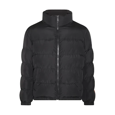 Heron Preston Black Solid Color Zip-Up Jacket with Stand Collar HMEJ001F23FAB0011000