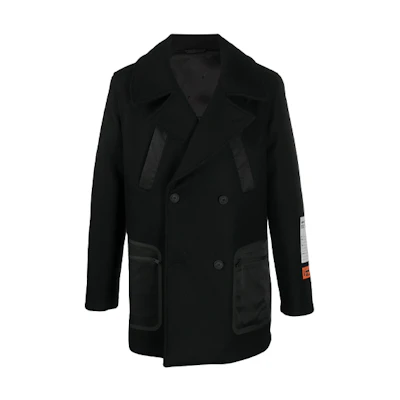 Heron Preston Black Solid Double-Breasted Long Sleeve Jacket HMEA047F20FAB0021000