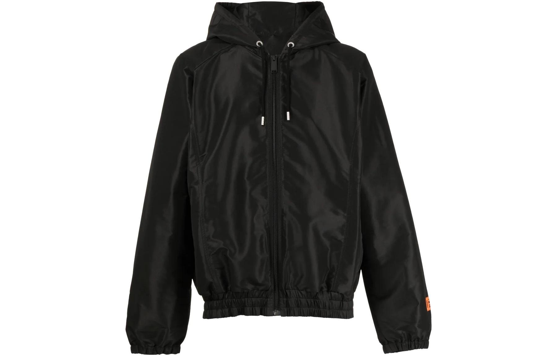 Heron Preston Black Solid Satin Zip Jacket HMEB015S22FAB0011000