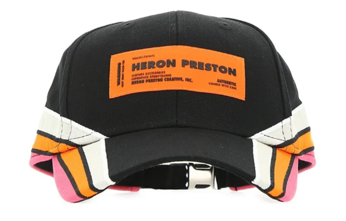 Lookbook HERON PRESTON 黑色條紋遮陽棒球帽 男女適用 HMLB001S20766007