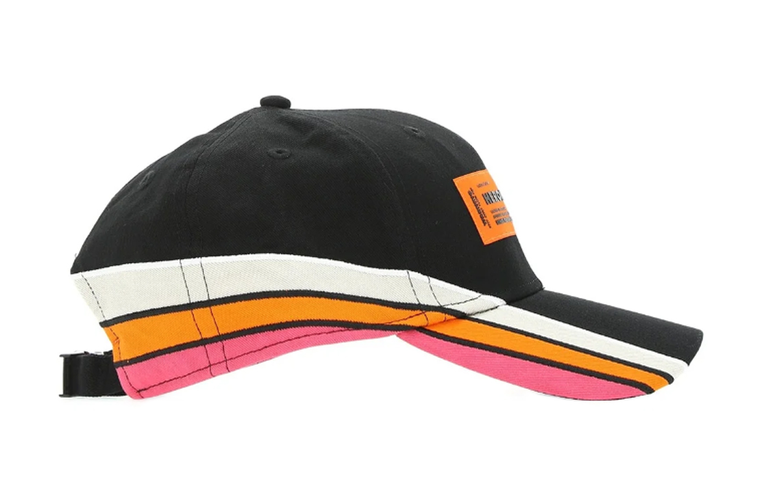 Shop HERON PRESTON 黑色條紋遮陽棒球帽 男女適用 HMLB001S20766007