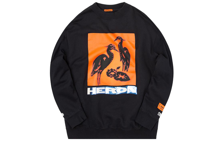 HERON PRESTON Black Unisex Long Sleeve Sweatshirt HMBA003F198080030488