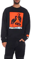 Shop HERON PRESTON 黑色男女款長袖運動衫 HMBA003F198080030488