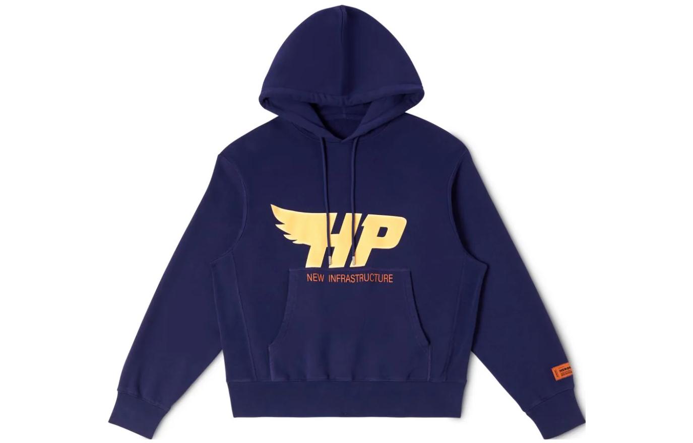 Heron Preston Blue Graphic Hoodie Long Sleeve Sweatshirt HMBB024F23JER0074619