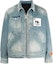 Buy 헤론 프레스톤 블루 로고 패치 워싱 데님 재킷 ZIP HMEA052R21DEN0014000