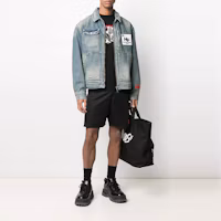 Purchase HERON PRESTON 藍色標誌補丁拉鍊水洗牛仔外套 HMEA052R21DEN0014000