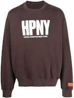 Heron Preston Brown Crewneck Oversized Letter Print Long Sleeve Sweatshirt Men HMBA020F23JER0016001 Heron Preston Brown Crewneck Oversized Letter Print Long Sleeve Sweatshirt Men HMBA020F23JER0016001