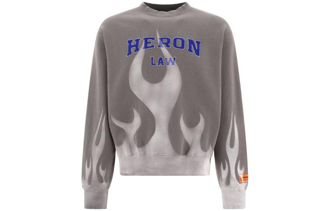 Heron Preston Brown Crewneck Pullover Sweatshirt with Letter Print HMBA020S23JER0050901