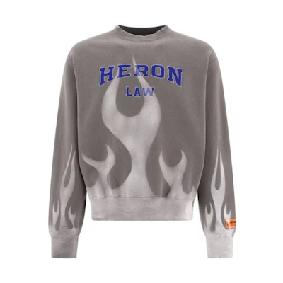 Heron Preston Brown Crewneck Pullover Sweatshirt with Letter Print HMBA020S23JER0050901