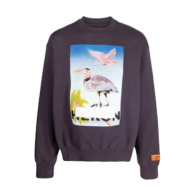 Heron Preston Brown Graphic Print Long Sleeve Sweatshirt HMBA020F23JER0033737