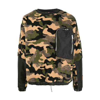 Heron Preston Camouflage Pocket Pullover Sweatshirt Military Green () HMBA012F20FAB0015900