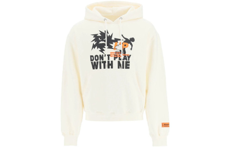 Heron Preston Cartoon Print Hoodie Long Sleeve White 212739UFE000004-0410