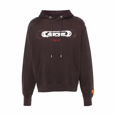 Heron Preston Coffee Brown Logo Print Hoodie HMBB024F23JER0066001
