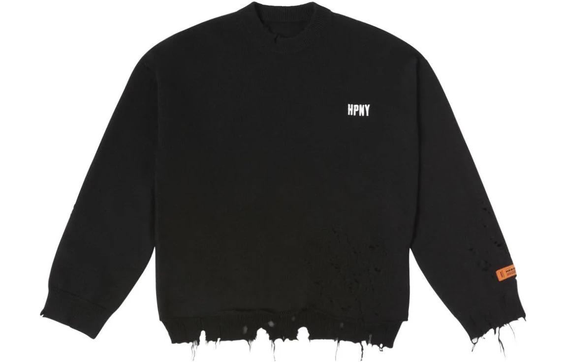 Heron Preston Crewneck Pullover Loose Fit Sweatshirt Black Mens HMHE011F23KNI0011001