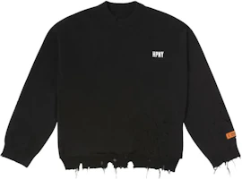 Heron Preston Crewneck Pullover Loose Fit Sweatshirt Black Mens HMHE011F23KNI0011001 Heron Preston Crewneck Pullover Loose Fit Sweatshirt Black Mens HMHE011F23KNI0011001