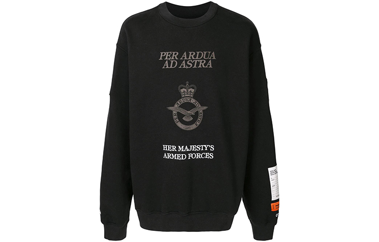 Heron Preston Eagle Print Crewneck Sweatshirt Black Mens HMBA014F20JER0171064