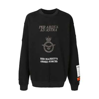 Heron Preston Eagle Print Crewneck Sweatshirt Black Mens HMBA014F20JER0171064