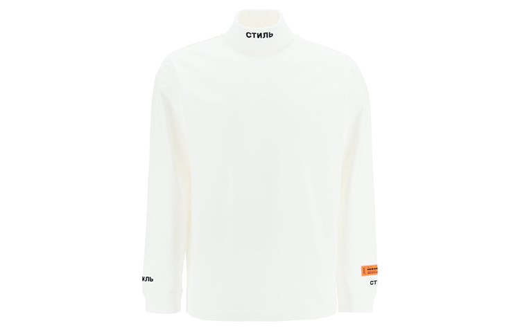 Heron Preston Embroidered Logo Turtleneck Sweatshirt White () HMAB020R21JER0010110