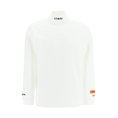 Heron Preston Embroidered Logo Turtleneck Sweatshirt White () HMAB020R21JER0010110