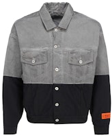 HERON PRESTON Fashion Patchwork Denim Jacket Grey/Black HMYE009R21DEN0016000 HERON PRESTON Fashion Patchwork Denim Jacket Grey/Black HMYE009R21DEN0016000