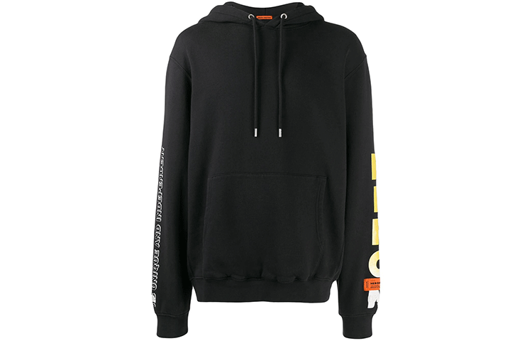 Heron Preston Flame Face Graphic Hoodie Black HMBB004F198080150488