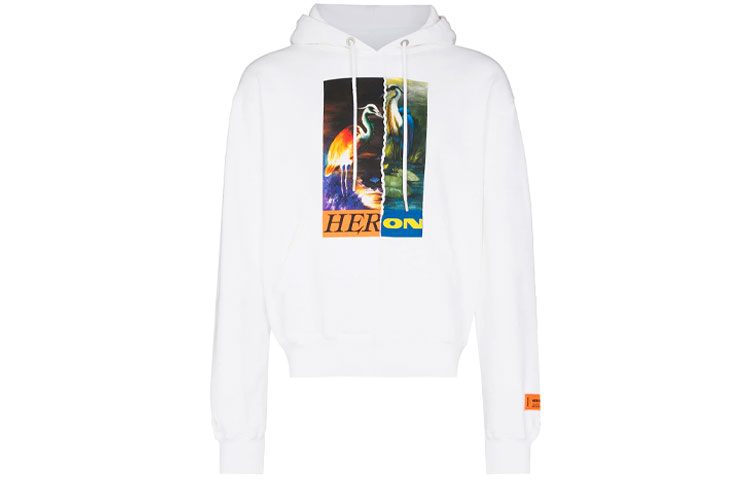 Order Sudadera HERON PRESTON FW21 Animal Print Blanca con Capucha. HMBB021F21JER0010122