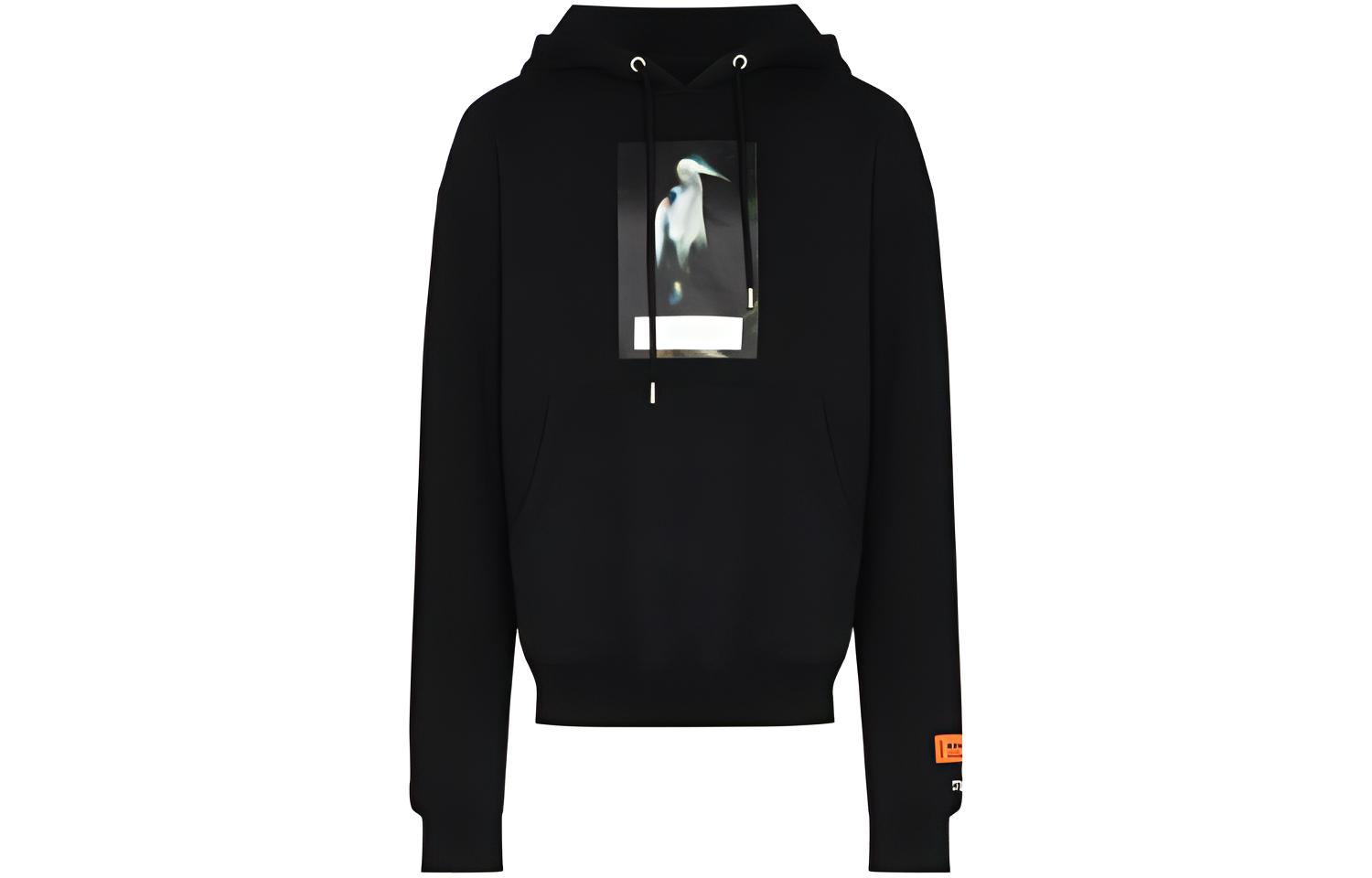 Heron Preston FW21 Cotton Printed Hoodie Black () HMBB017F21JER0011005